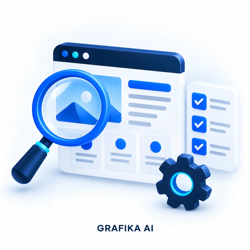 SEO i widoczność w Google — ilustracja AI