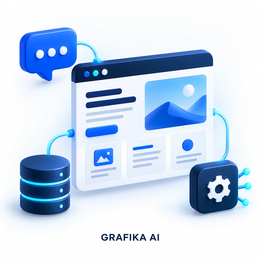 Komunikacja, projekt i technologia — ilustracja AI