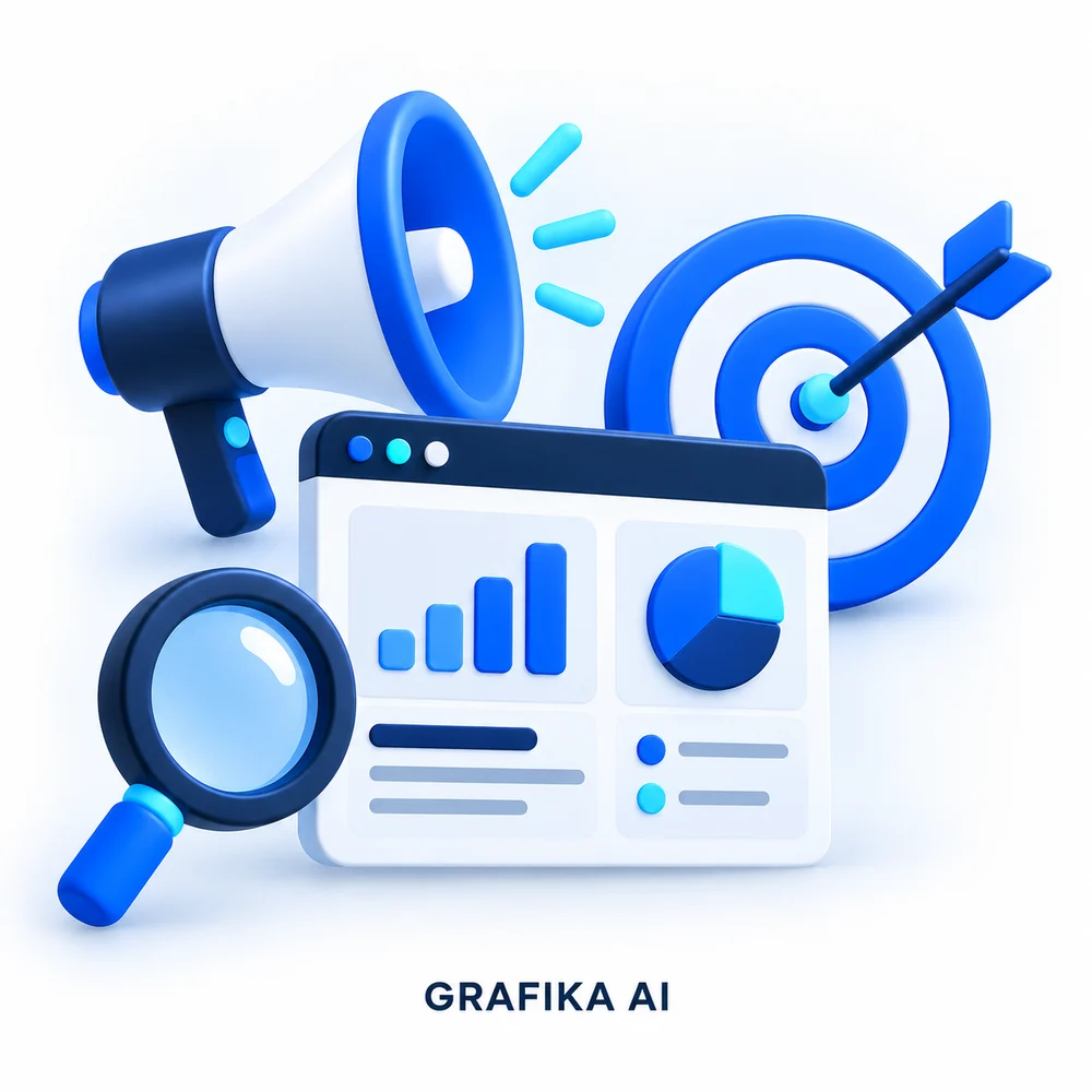 Marketing, który wspiera sprzedaż — ilustracja AI