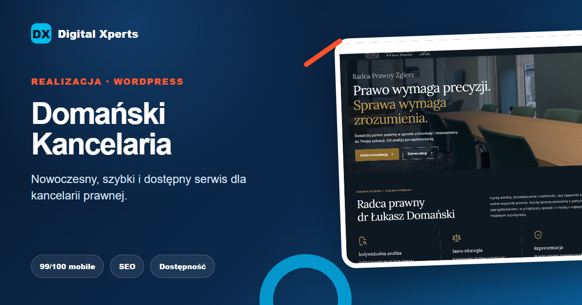 Domański Kancelaria – realizacja strony internetowej Digital Xperts
